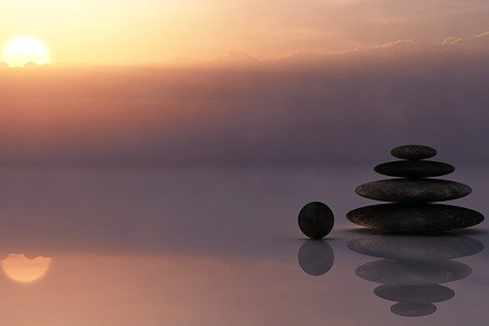 image of stones at sunrise