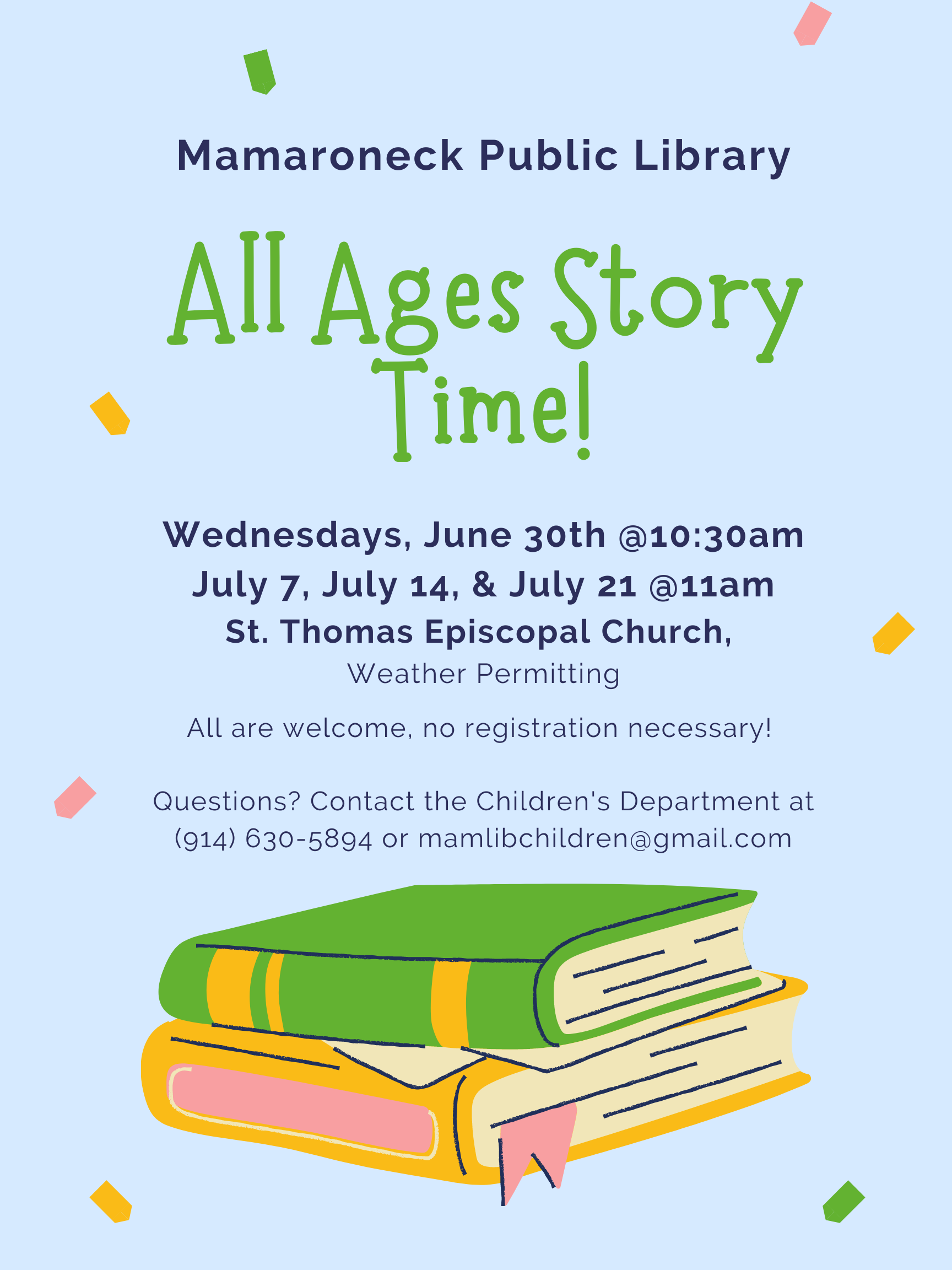 All Ages Storytime for children July schedule