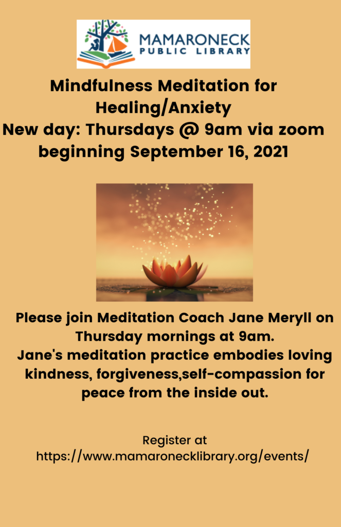 flyer announcing Fall Thursday morning meditation schedule