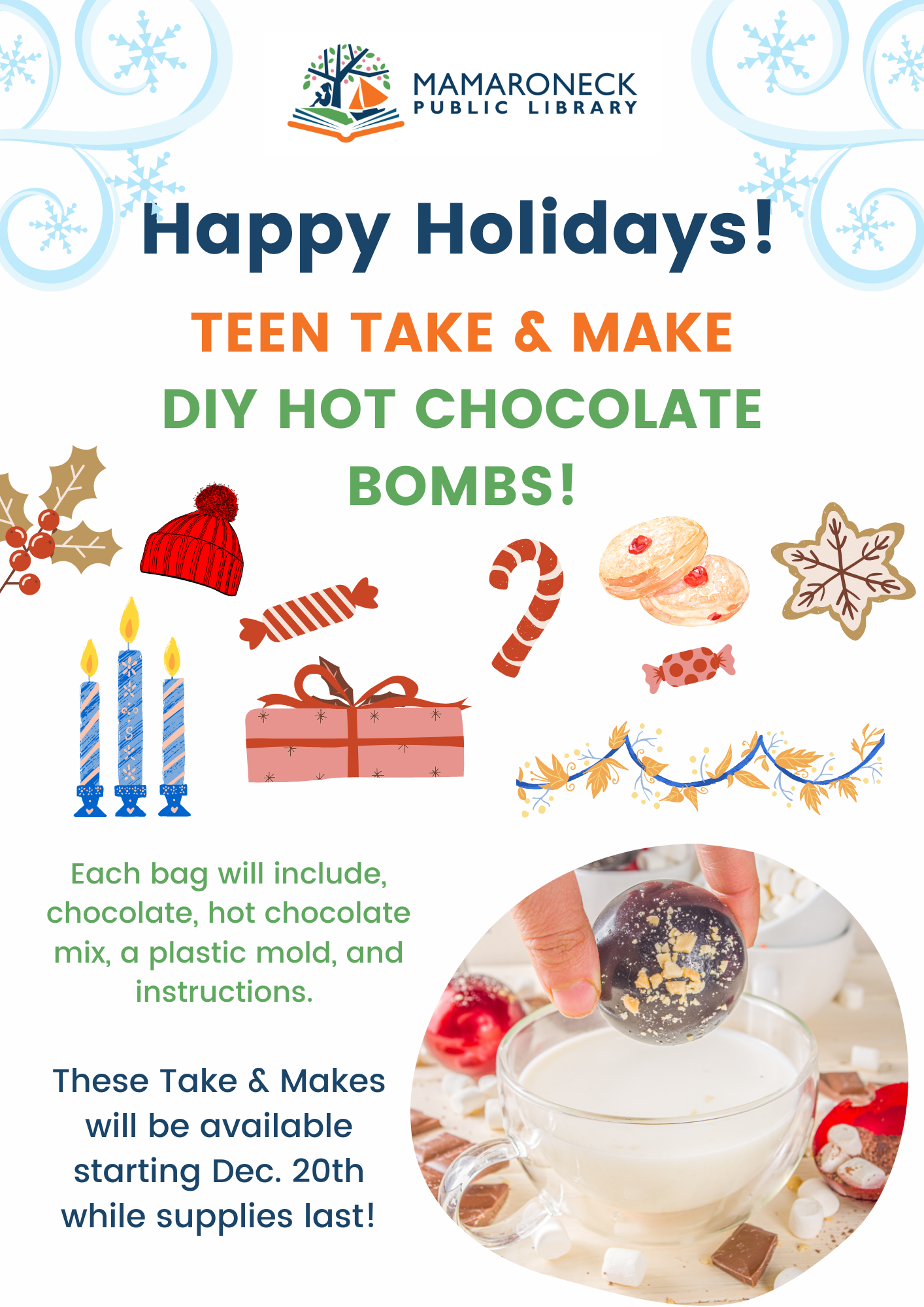 Teen DIY hot chocolate bomb
