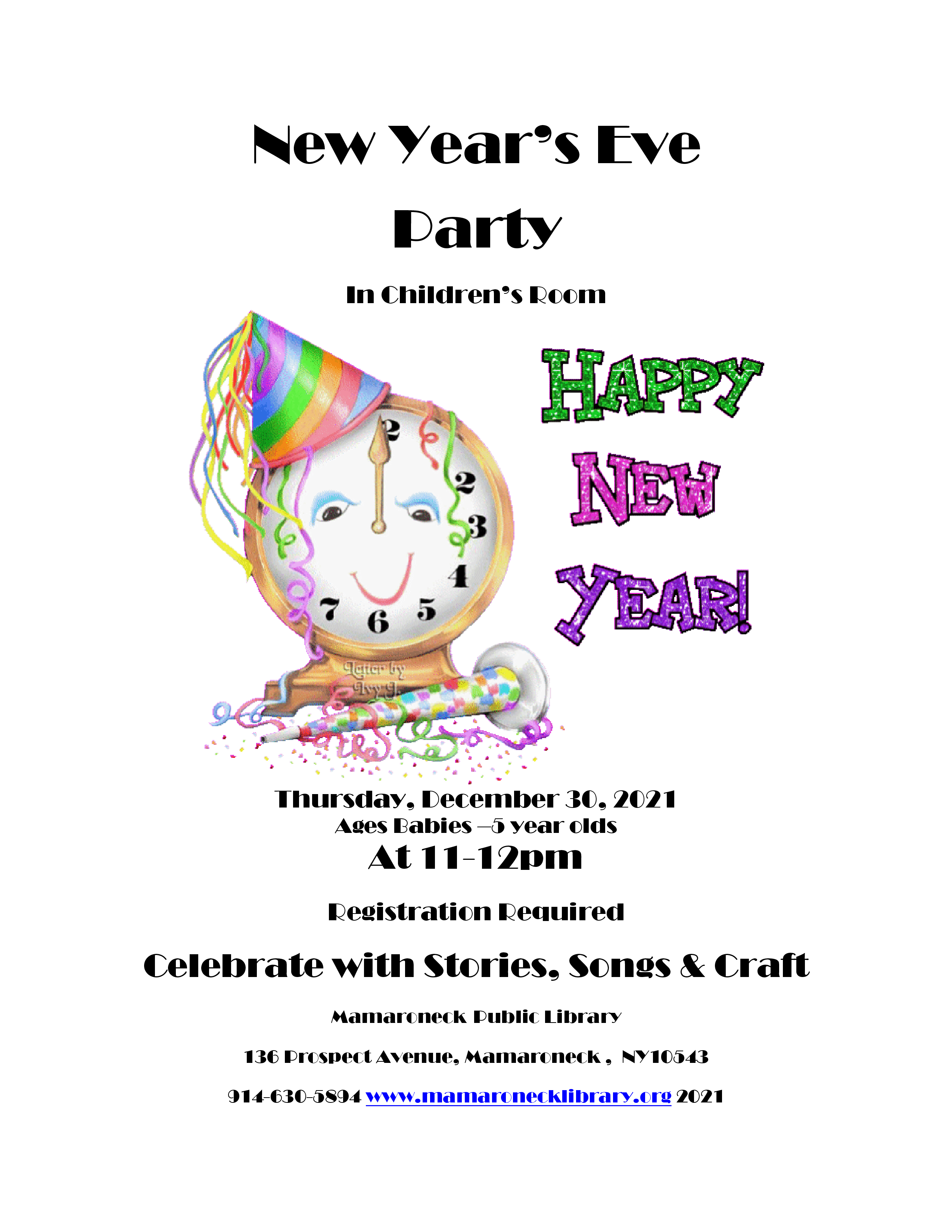 New Year's Eve party for preschool children
