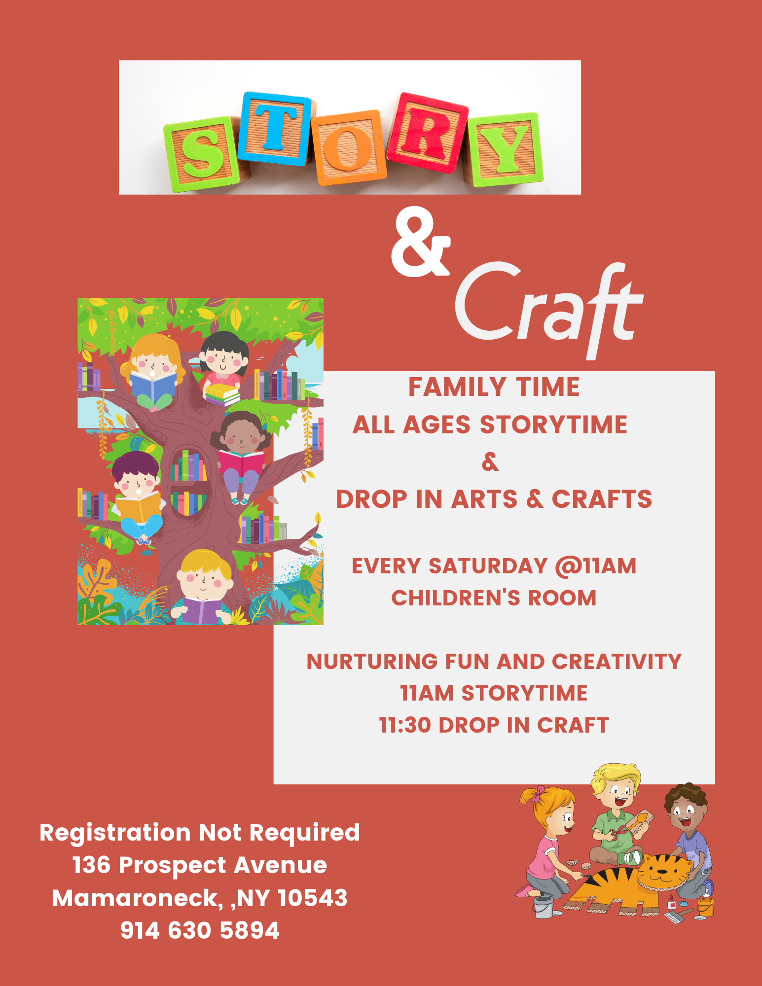 All Ages (Children) story and craft on Saturday mornings