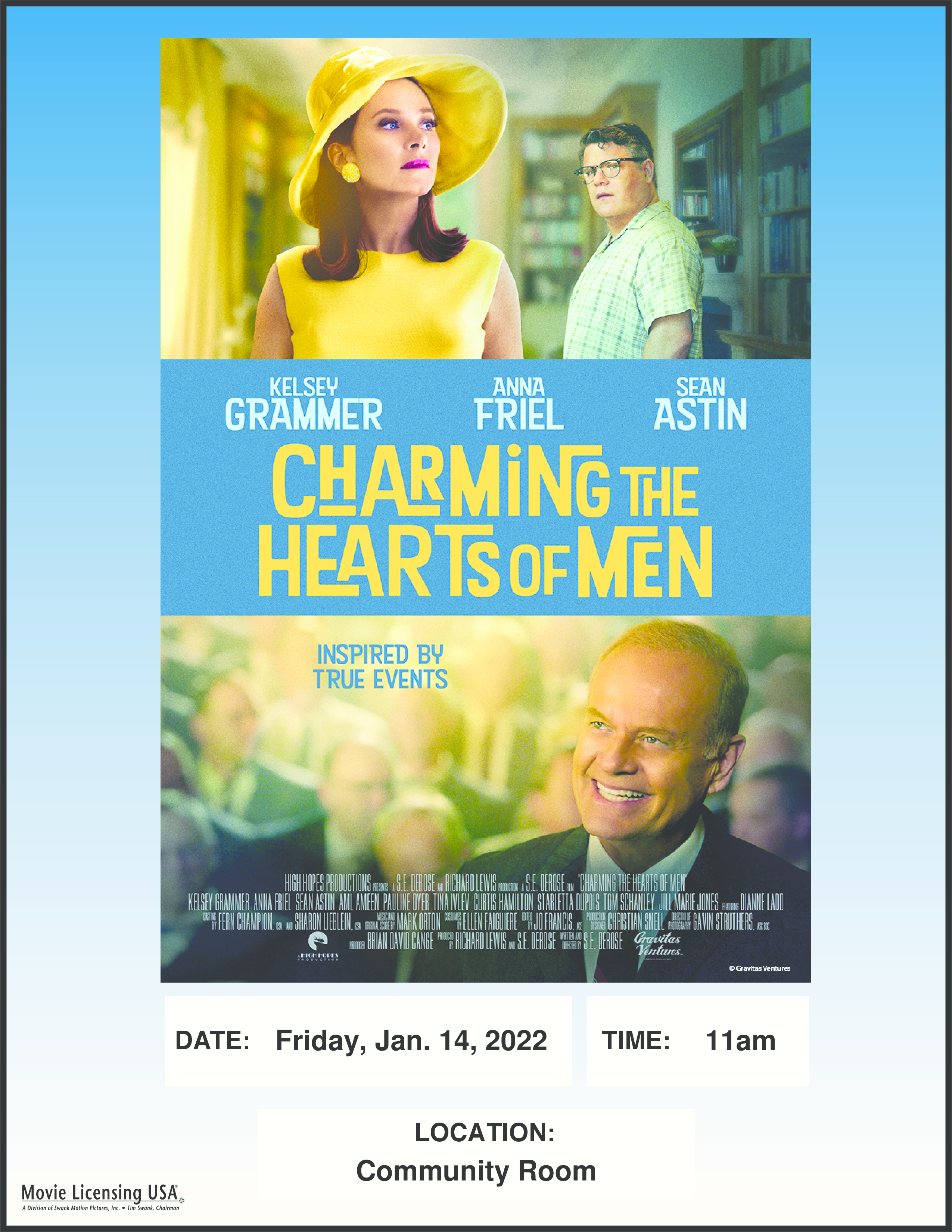 Jan. 14 2022 movie Charming the Hearts of Men