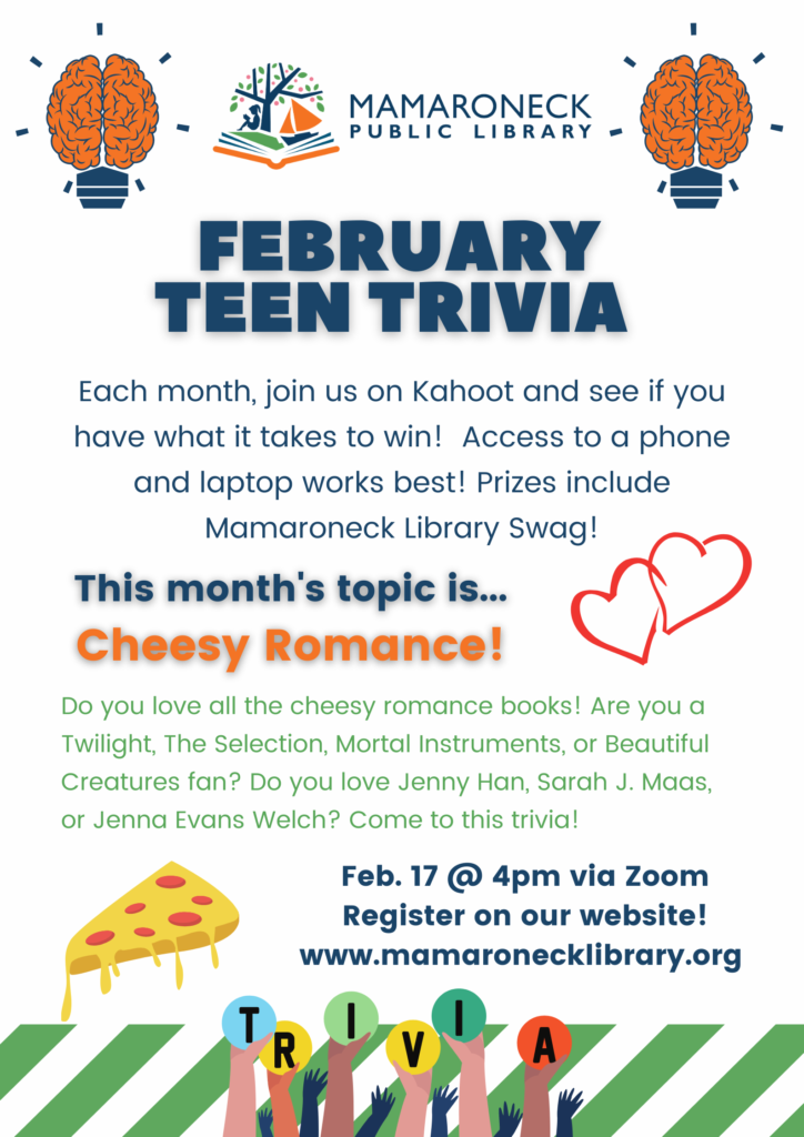 Teen Trivia via Kahoot - Cheesy Romance - Feb. 27th
