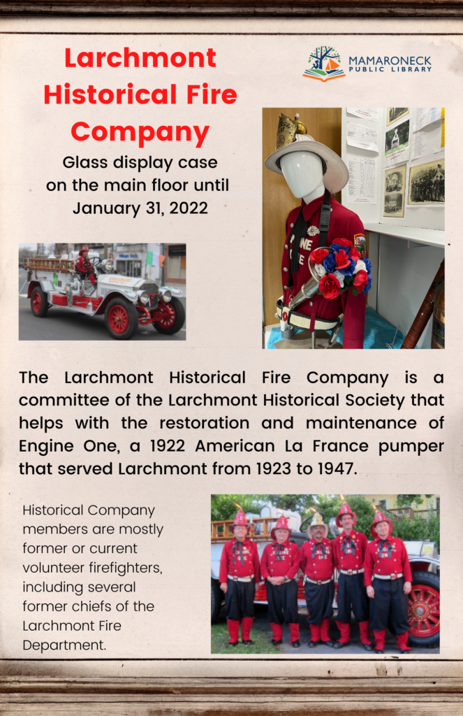 Glass Case display: Larchmont Historical Fire Company display