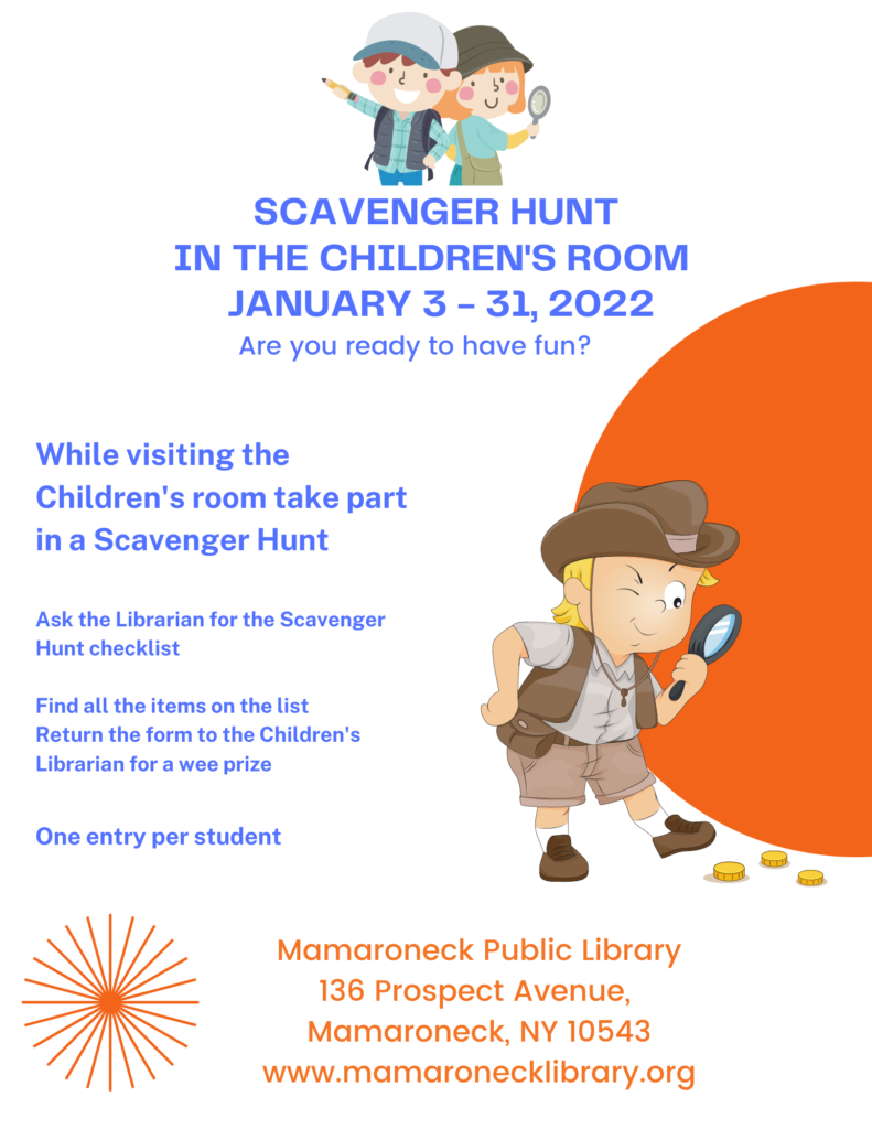 Scavenger hunt in the children's Room Jan. 3-31