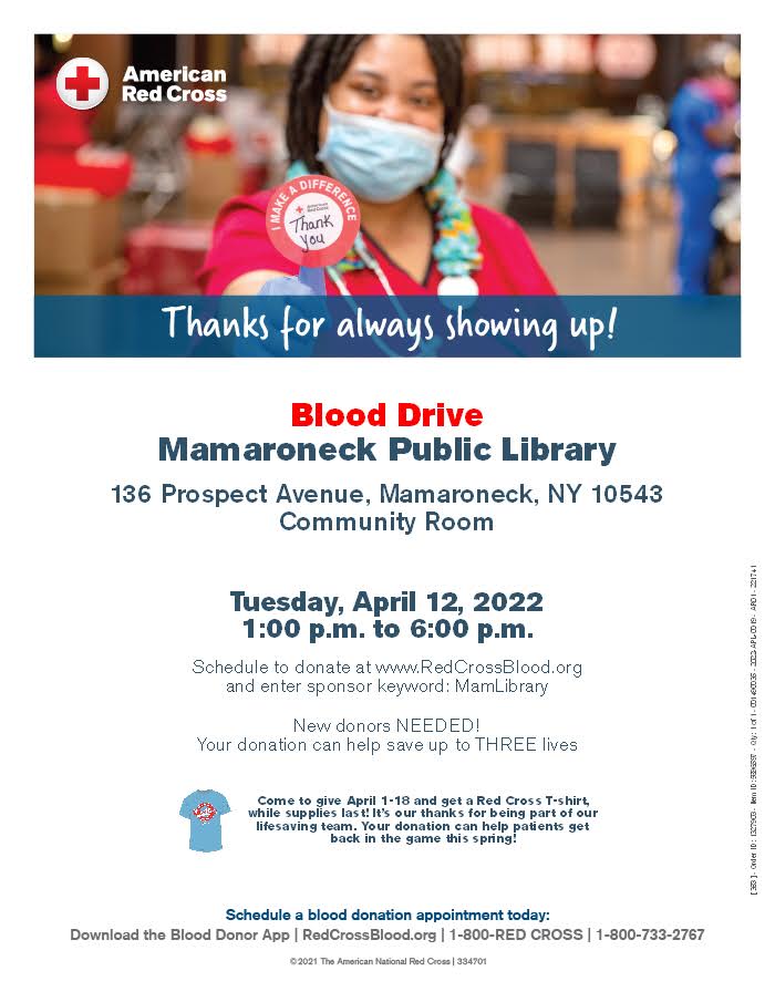 April 12 blood drive at library