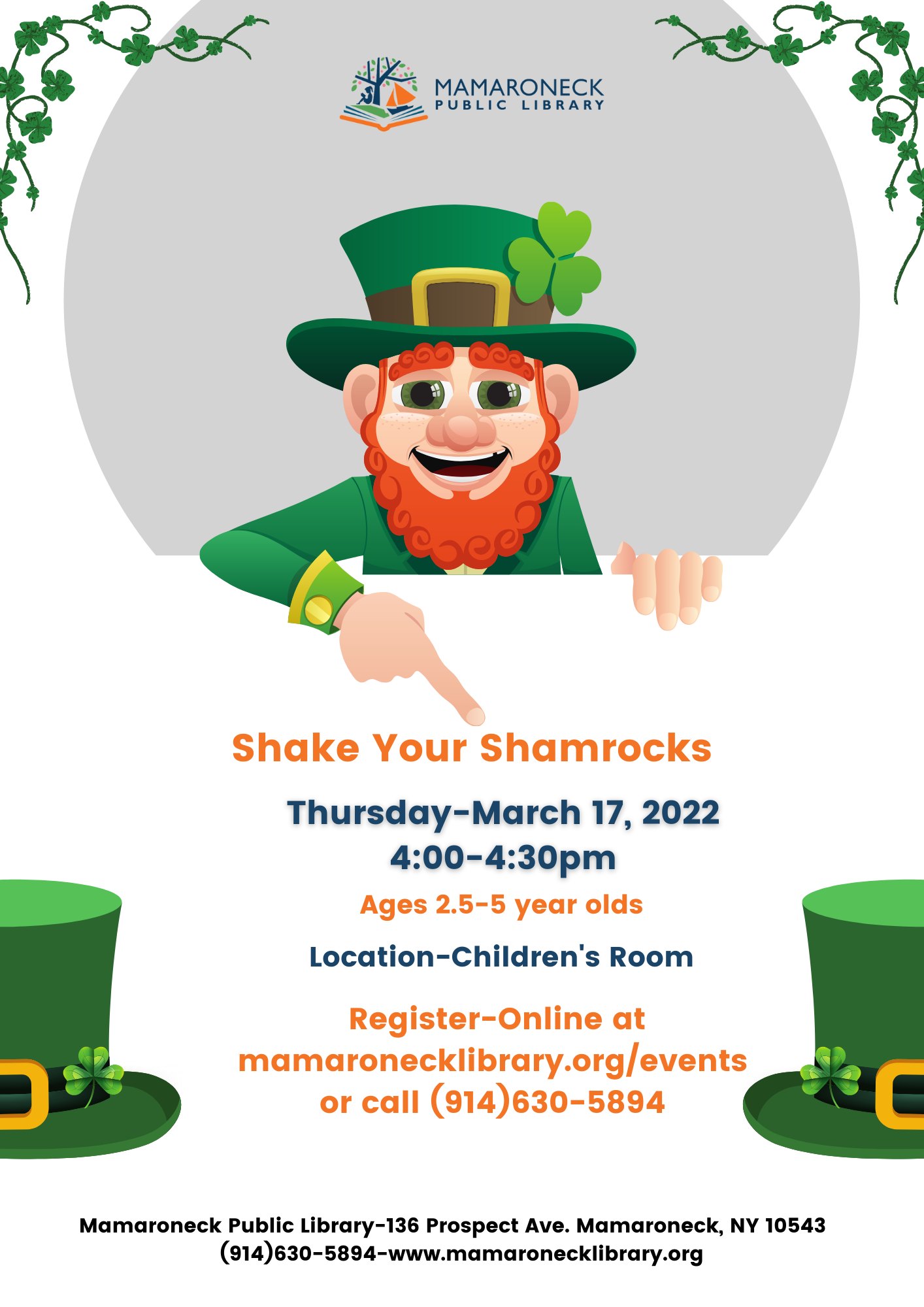 Young chilcren's St Patrick' Day events March 17th