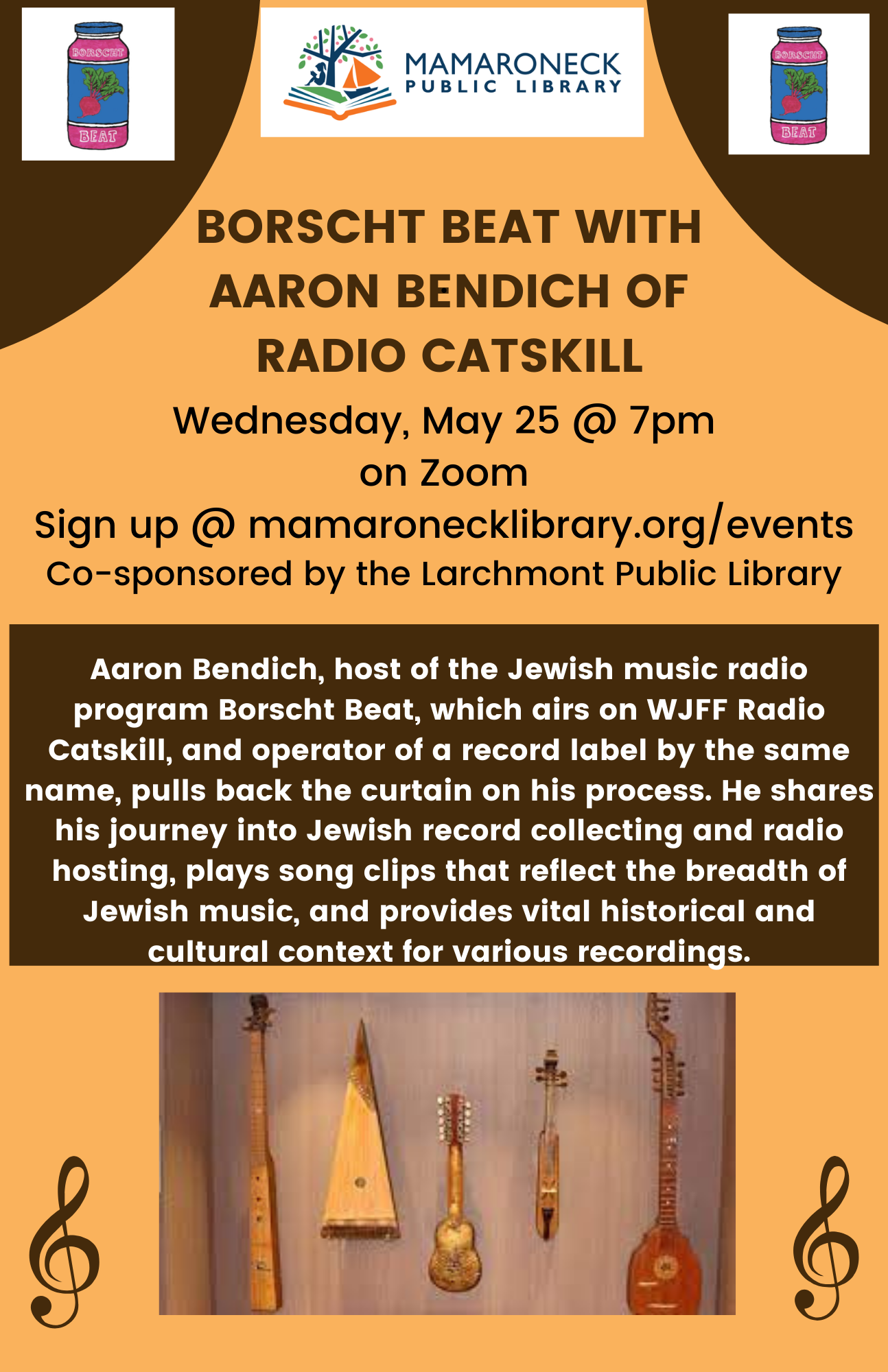 Zoom webinar with Aaron Bendich on Borscht Belt Yiddish music May 25