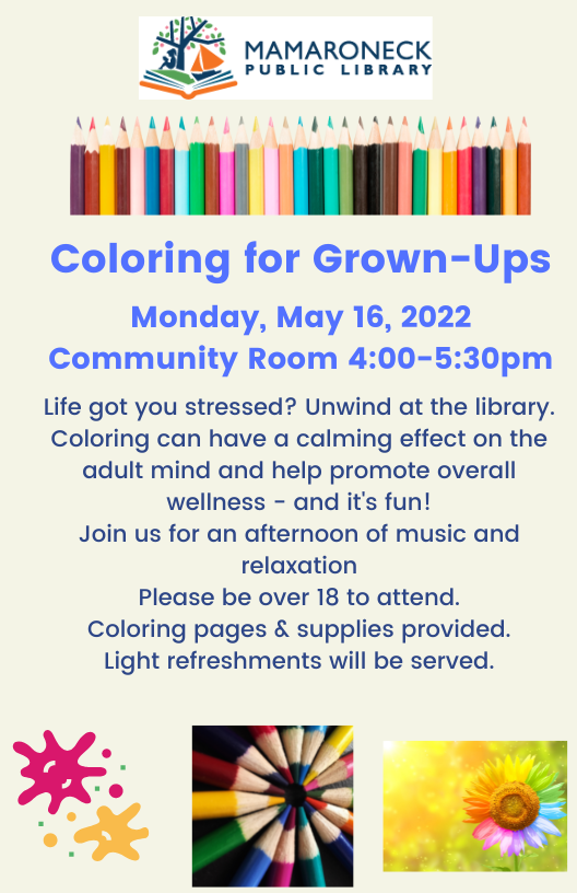 coloring for Grown-ups Monday May 16