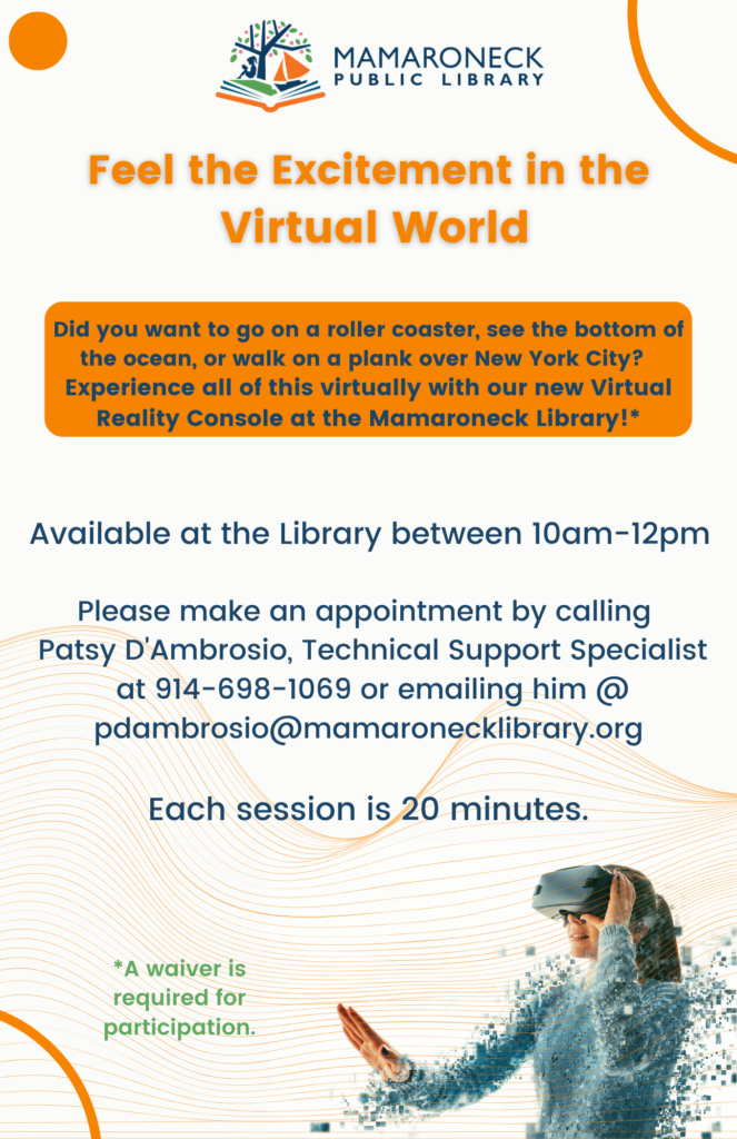 VR every Wednesday 10am - Noon
