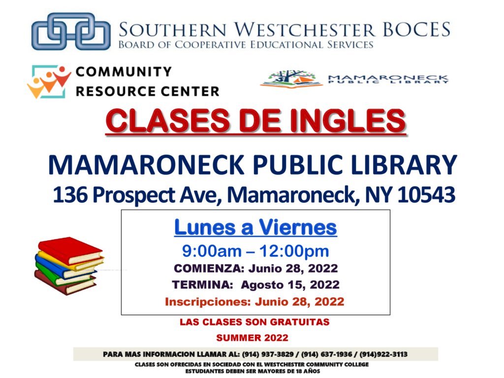 English classes for Spanish speakers beginning June 28