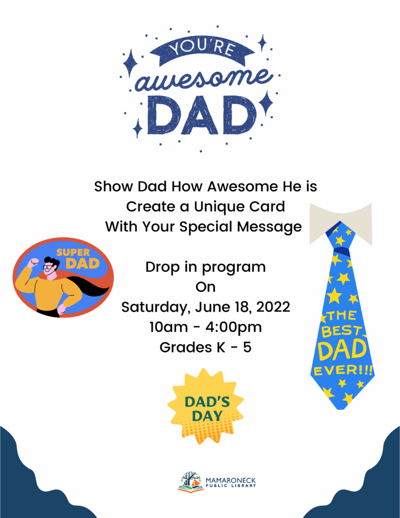 Drop-in childrens program creating Father's Day cards