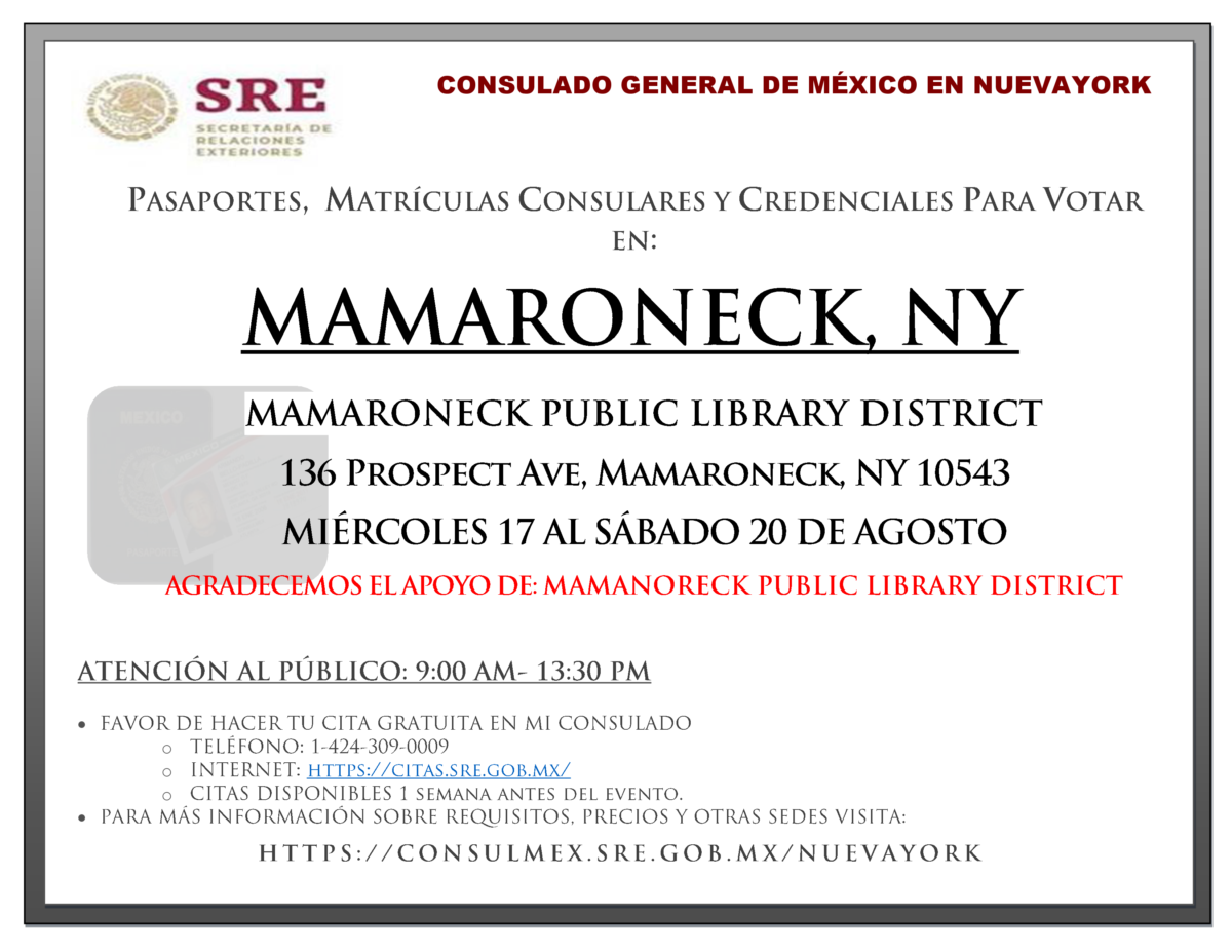 Events Mamaroneck Public Library