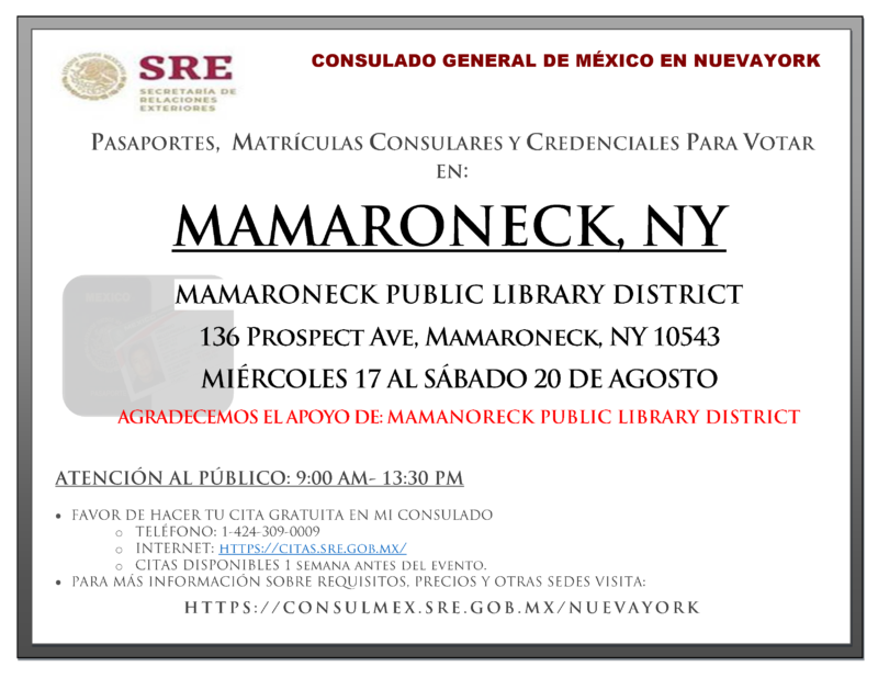 Events Mamaroneck Public Library