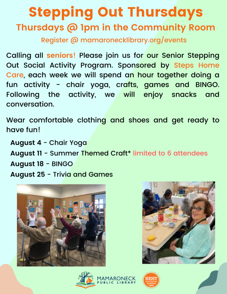 August weekly programs for seniors only