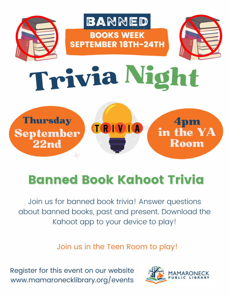 Banned book trivia for teens 9/22