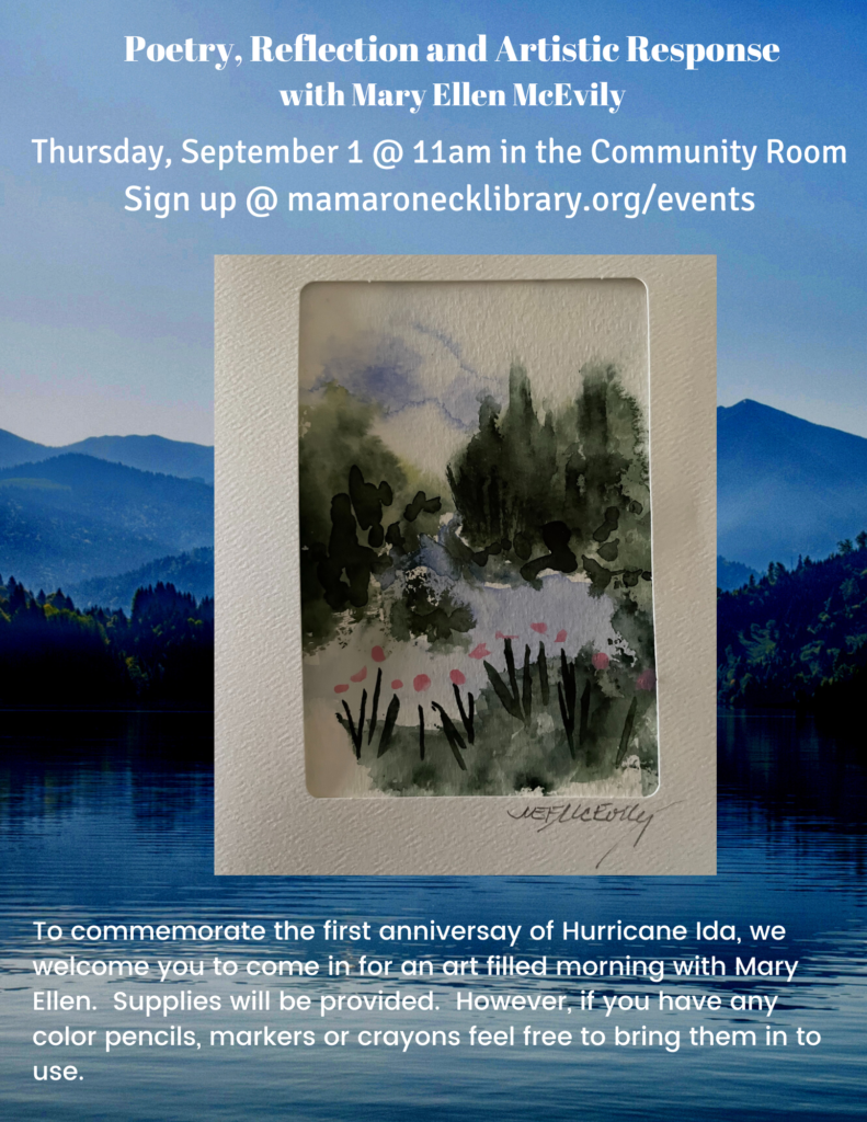 9/1 Anniversary program for Hurrican Ida flooding of Mamaroneck