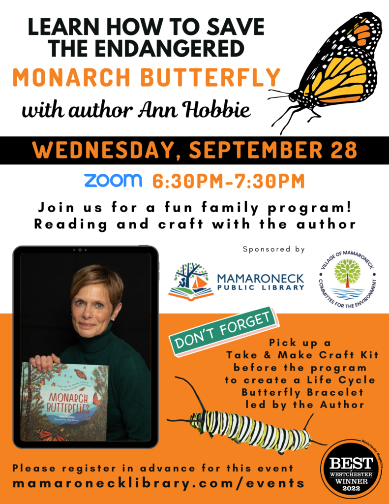 via Zoom - children's progrm How to save the endangered monarch butterfly