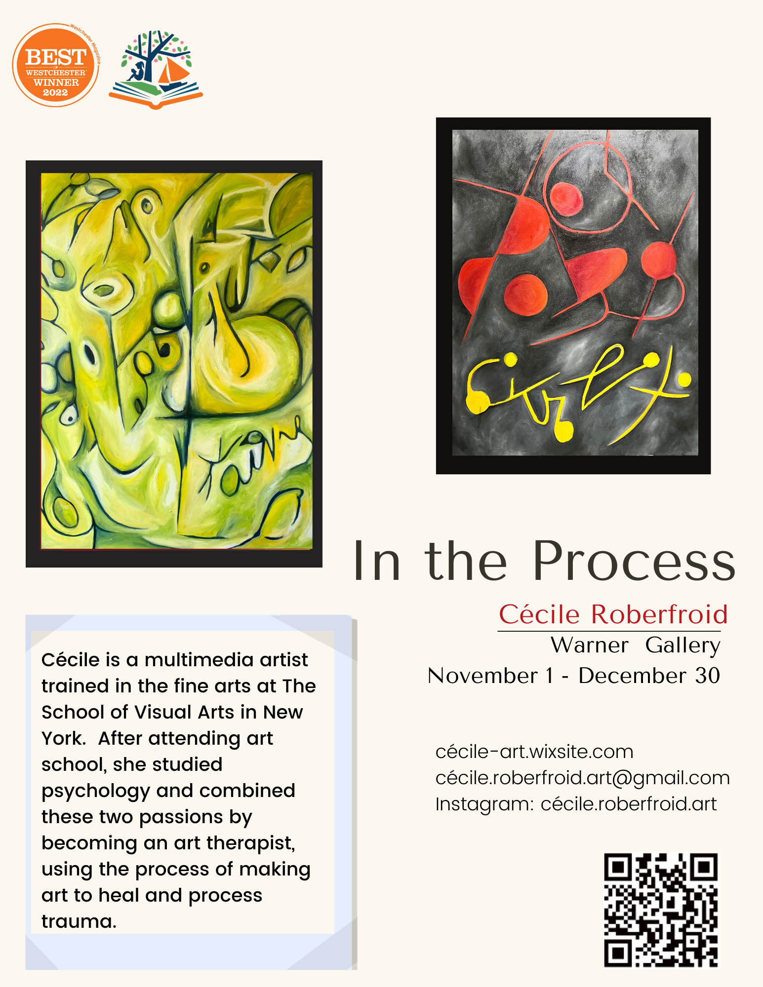 11/1 - 12/30 Cecile Art Exhibit - Warner Gallery,