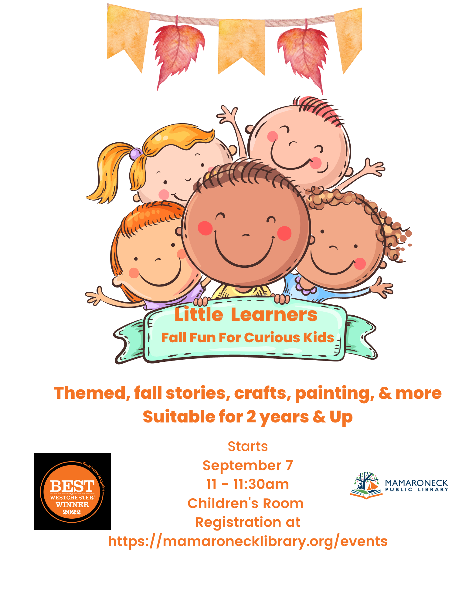 9/7 11-11:30 every week - Little Learners for pre-school children