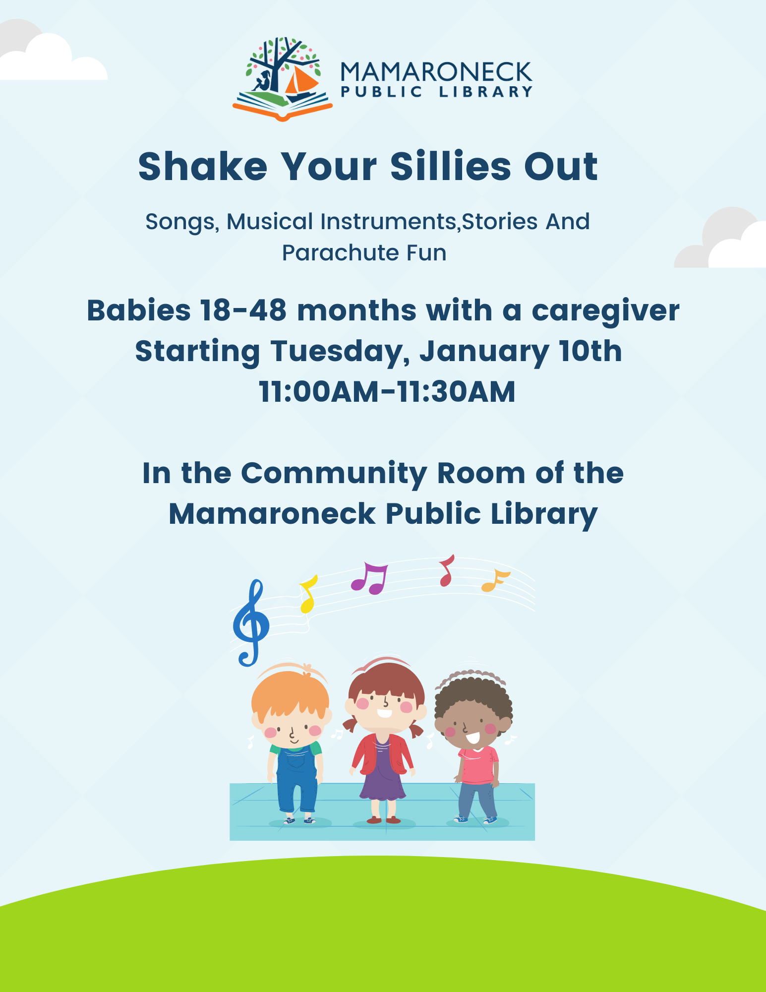 Shake Your Sillies Out - pre-school children - every Tuesday 11-11:30am