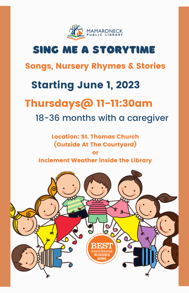sing me a storytime - kids 18 - 36 months - at st thomas church - if inclement weather, inside the Library