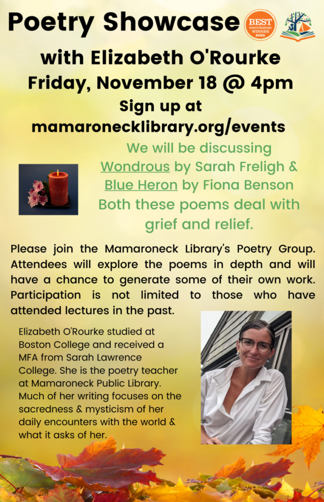 11/18 Liz O' Rourke Poetry Event 