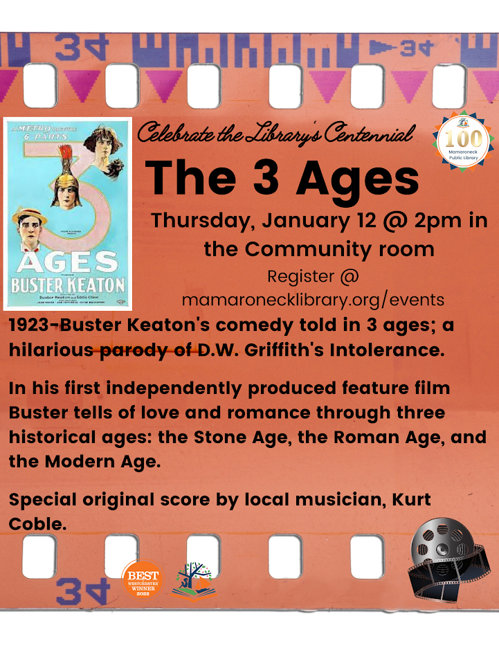 1/12/23 The 3 Ages by Buster Keaton in the Community Room