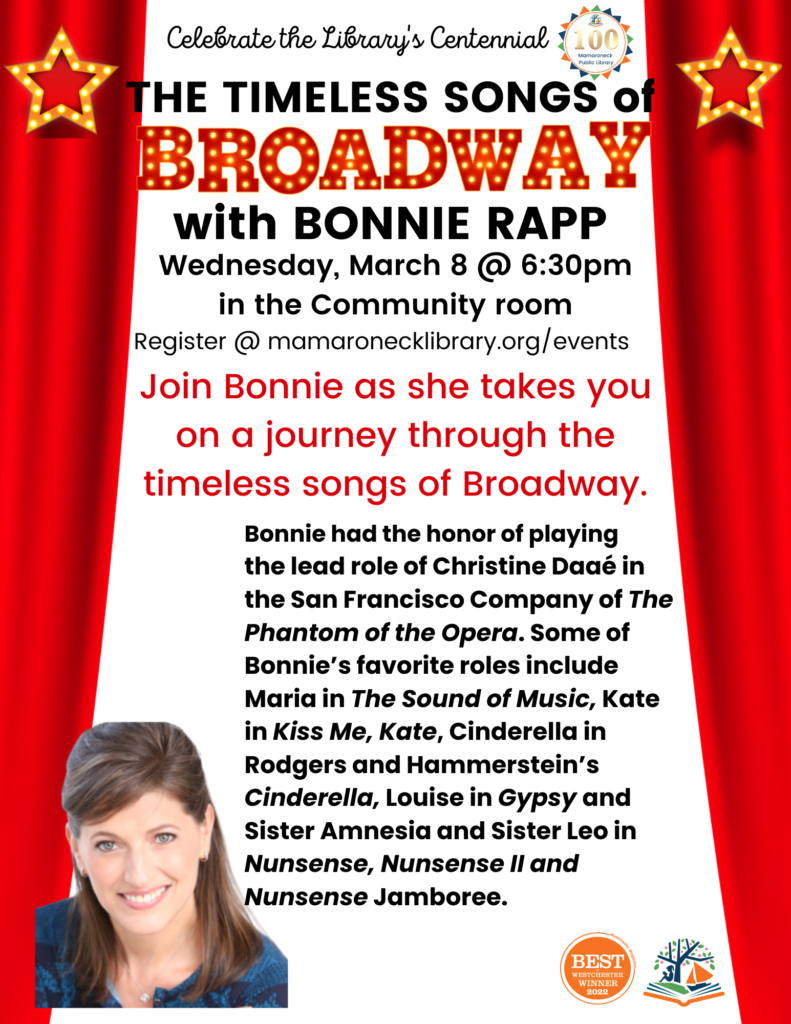 3/8/23 Live in the Community Room Broadway with Bonnie Rapp