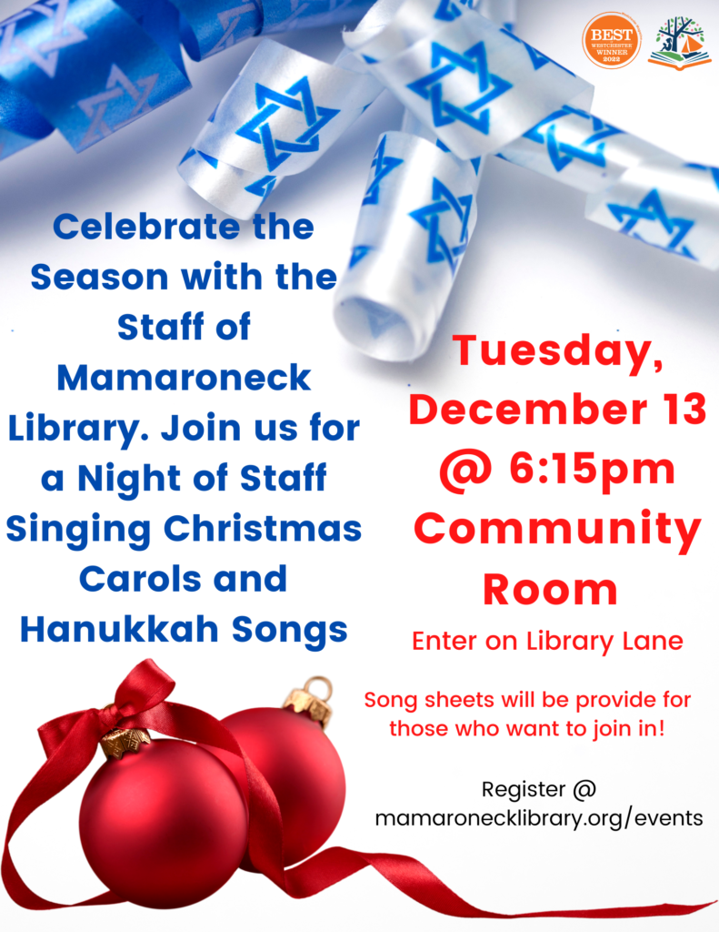 12/13 MPL Staff sings Christmas carols & Hanukkah songs in the Community Room