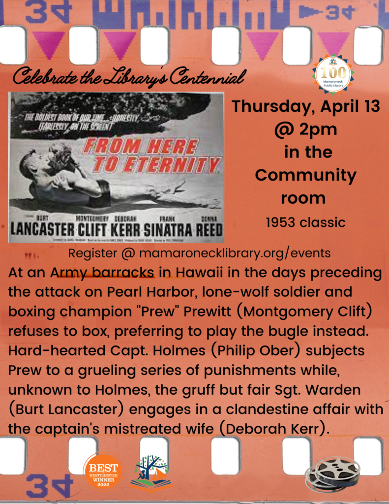 4/13 Centennial Film Series: From Here to Eternity