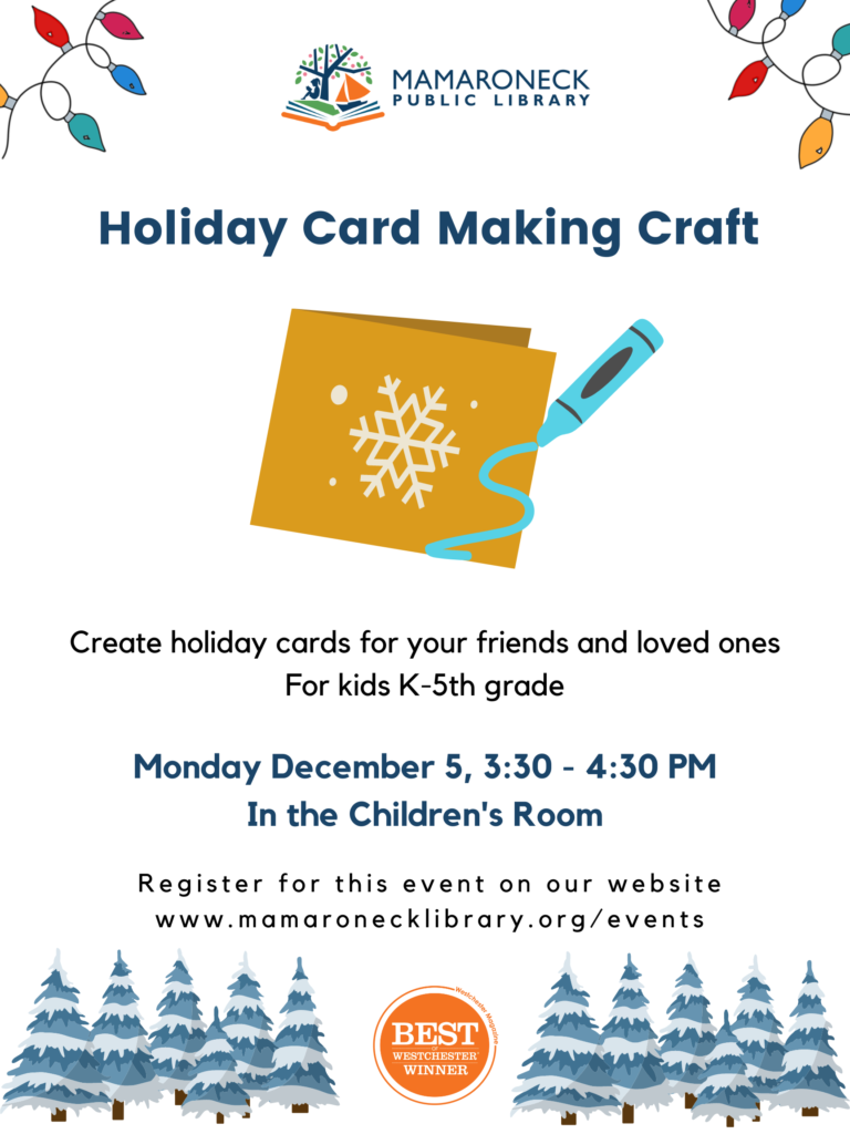 12/5 Holiday card making for children 