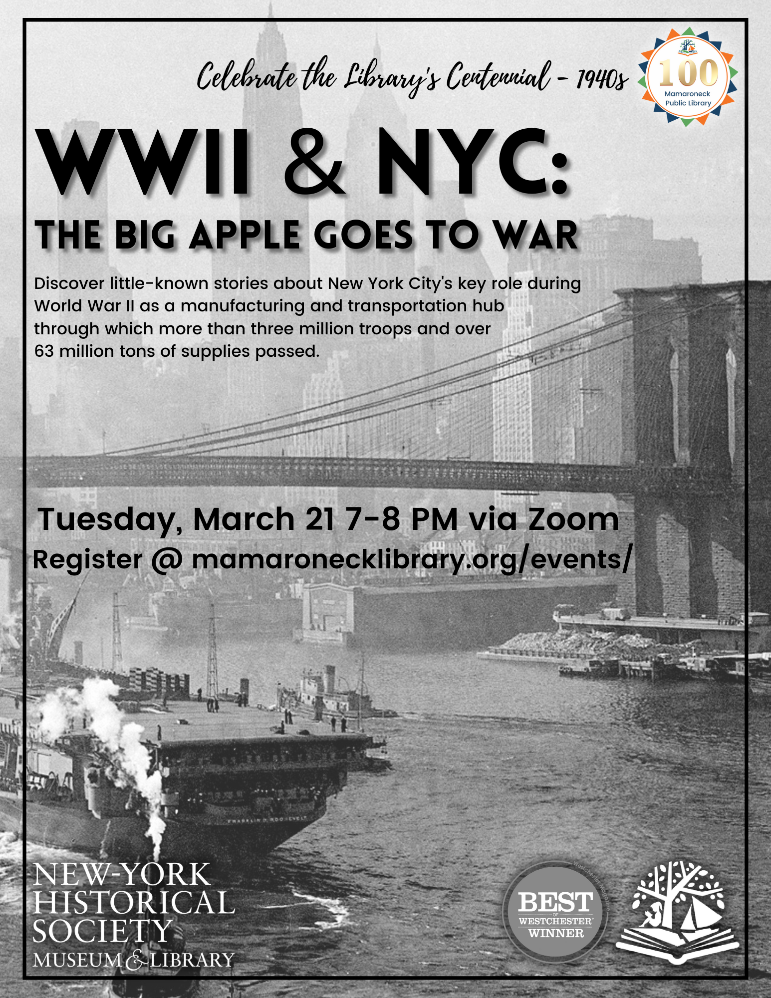 WW2 & NYC - a zoom presentation 3/21