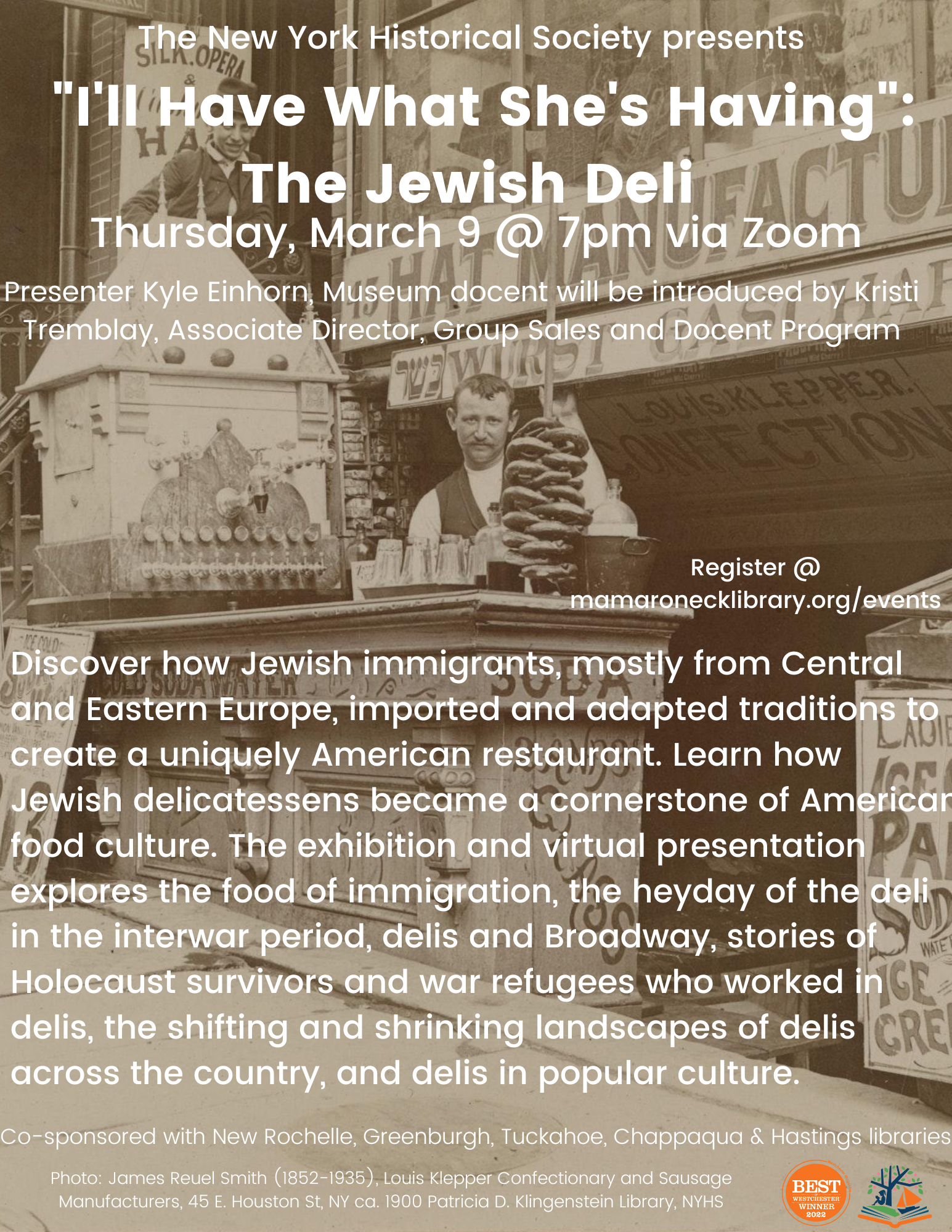 3/9 Jewish Deli program via zoom