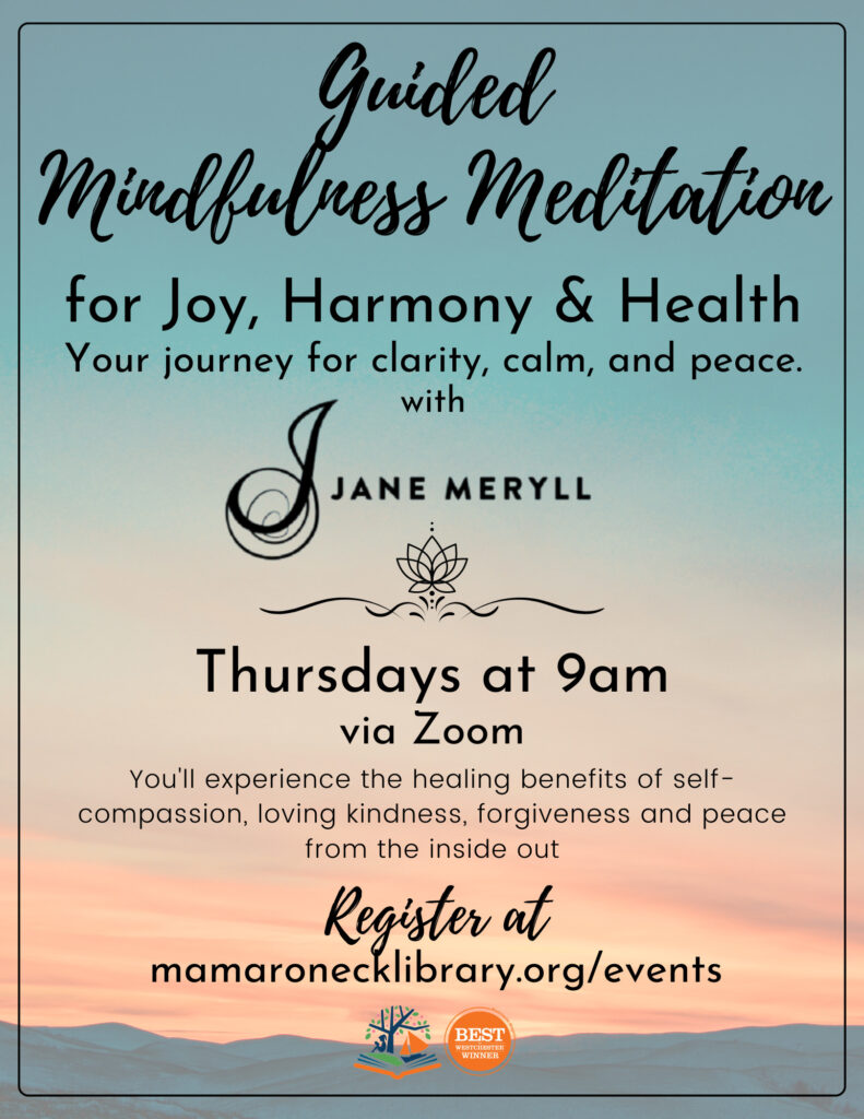 Mindfulness meditation with jane meryll every thursday at 9am via zoom