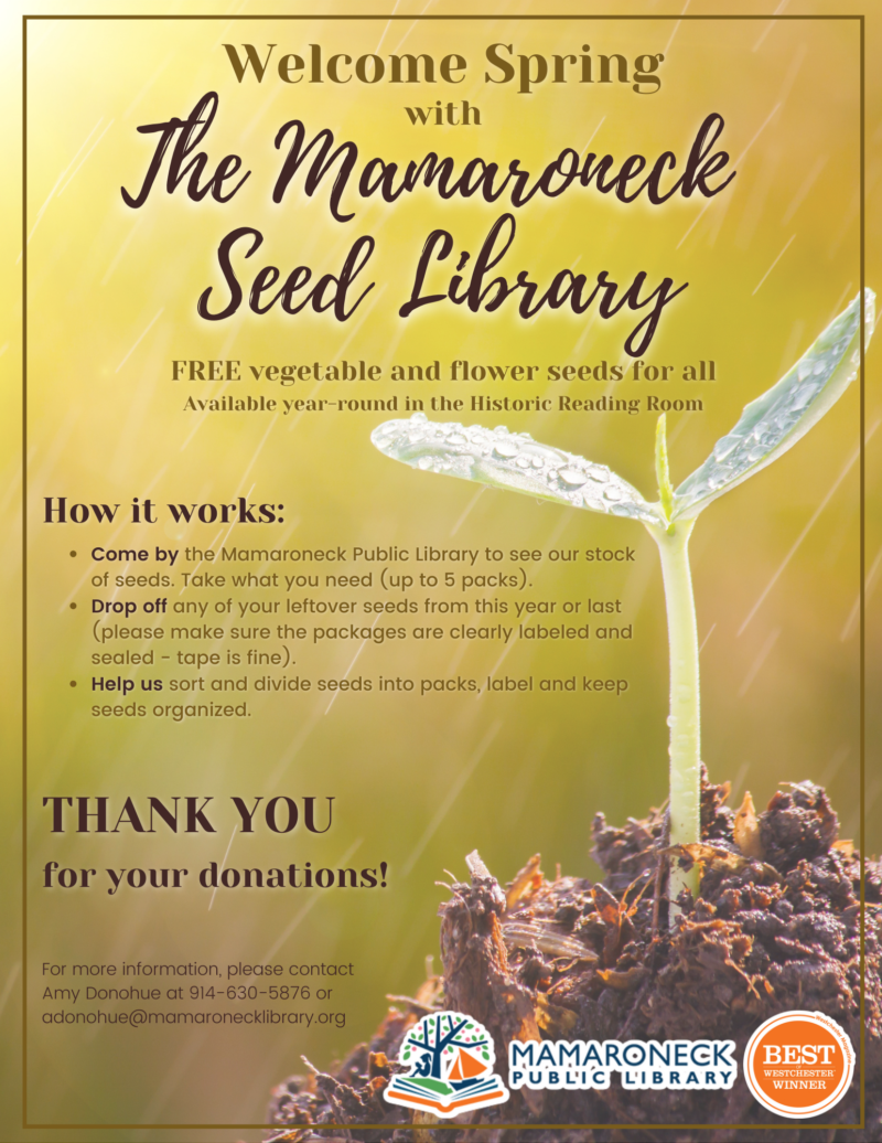 Mamaroneck Seed Library Mamaroneck Public Library