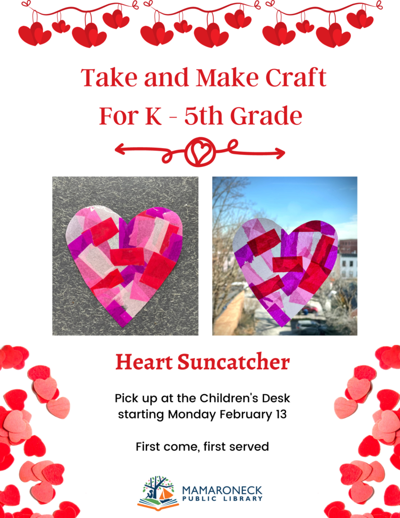 Valentines Take & Make Childrens giveaway beginning 2/13