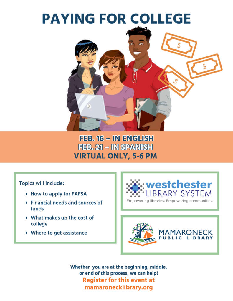 2/16 @ 5-6pm via Zoom: Paying for College