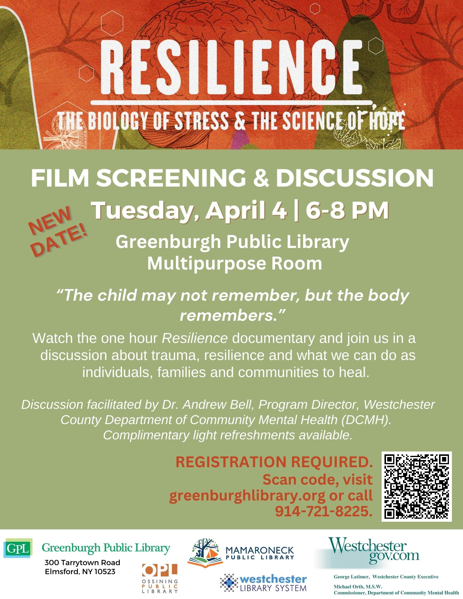 4/4 @ 6-8pm film screening & discussion: Resilience
