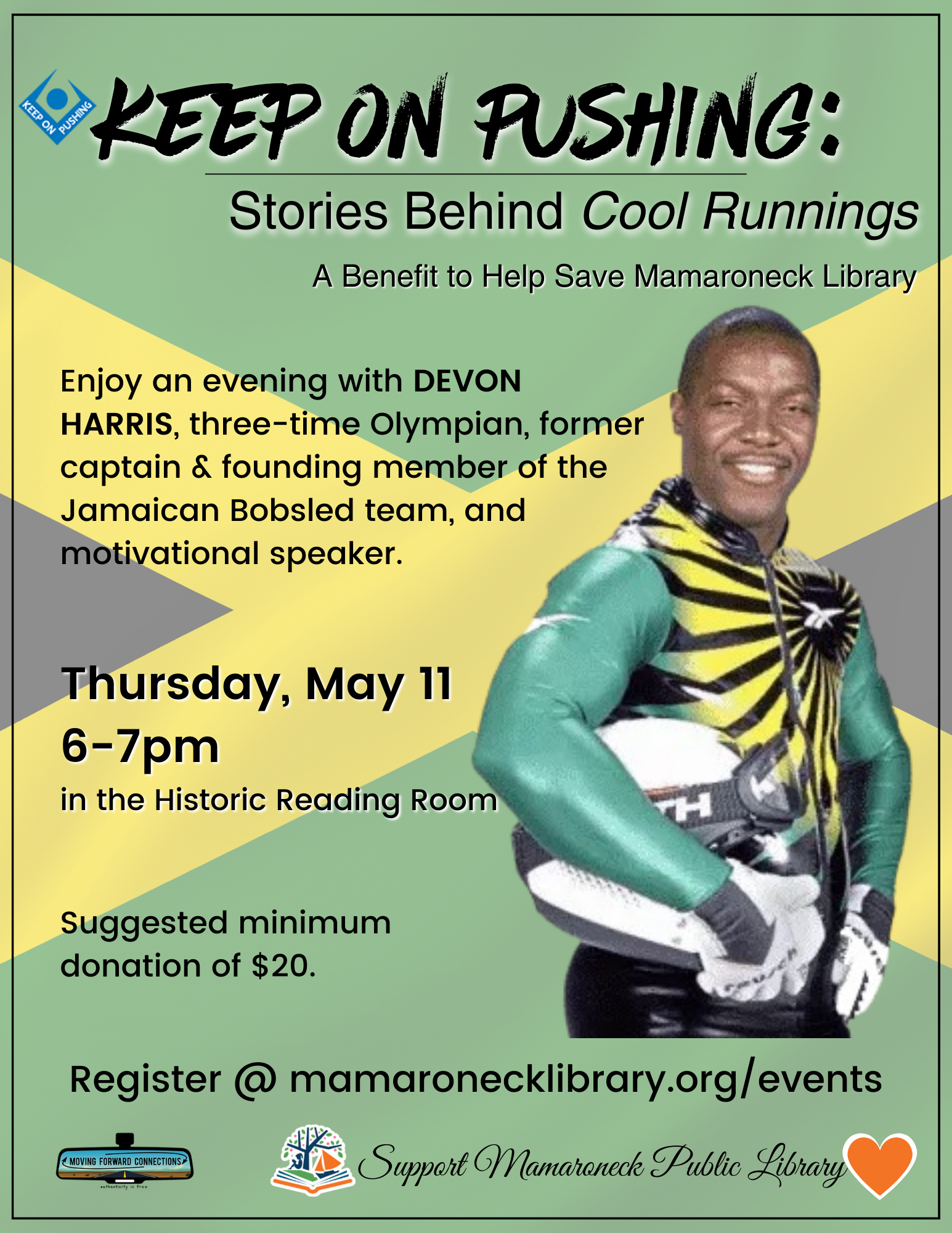 5/11 @ 6-7pm Cool Runnings fundraiser in the Reading Room