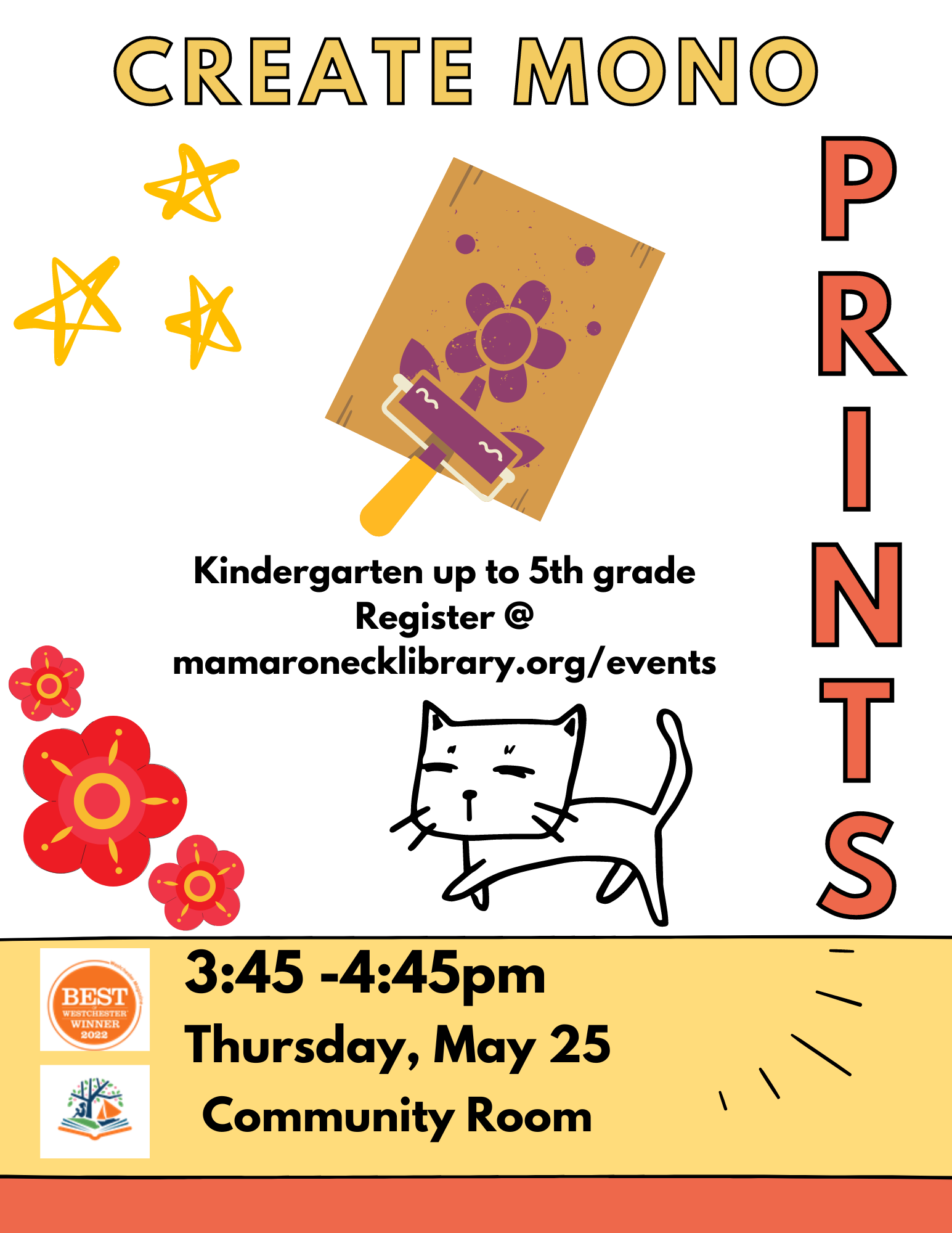 5/25 - 3:45-4:45 - K-5 - Create Mono Prints - Community Room