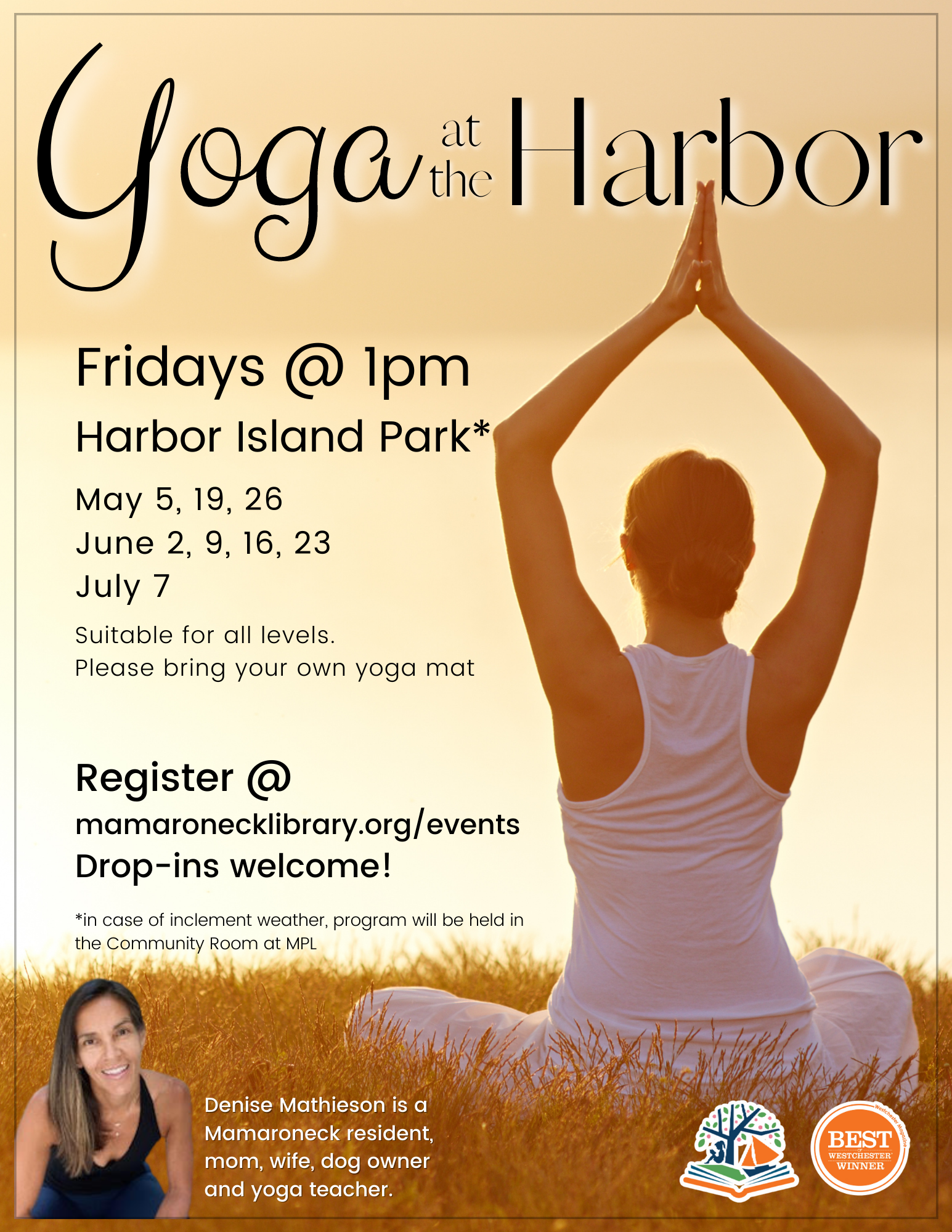Yoga at Harbor Island Park; 5/5,12,26 6/2,9,16,23, July 7 @ 1pm