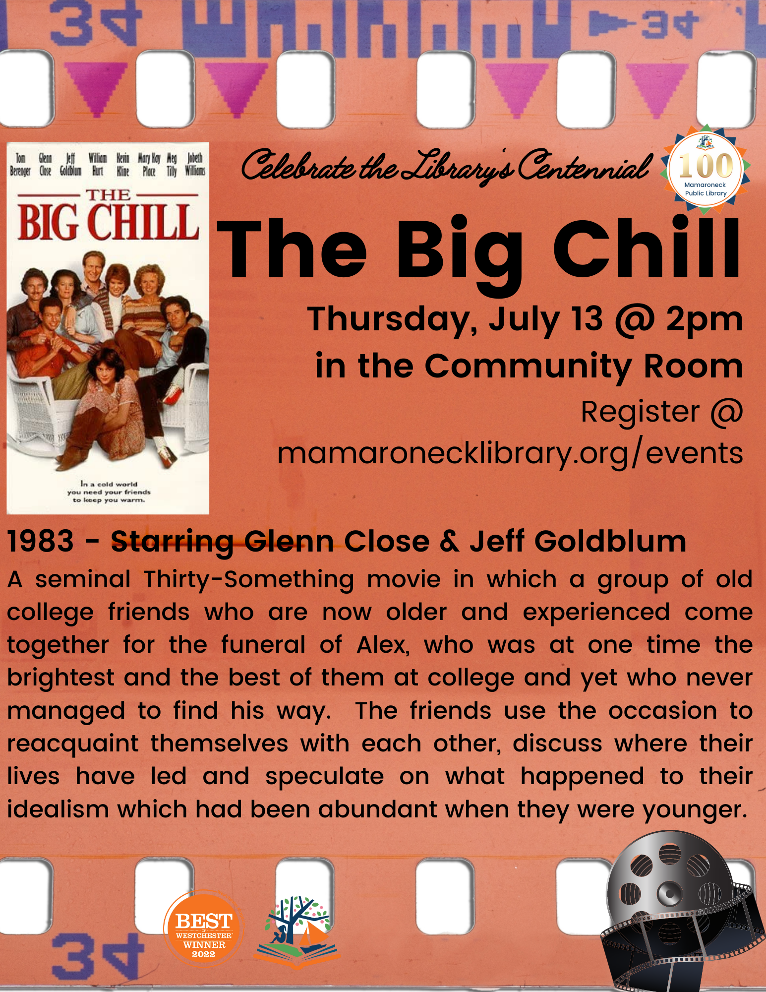 7/13 @ 2pm in the community room: The Big Chill