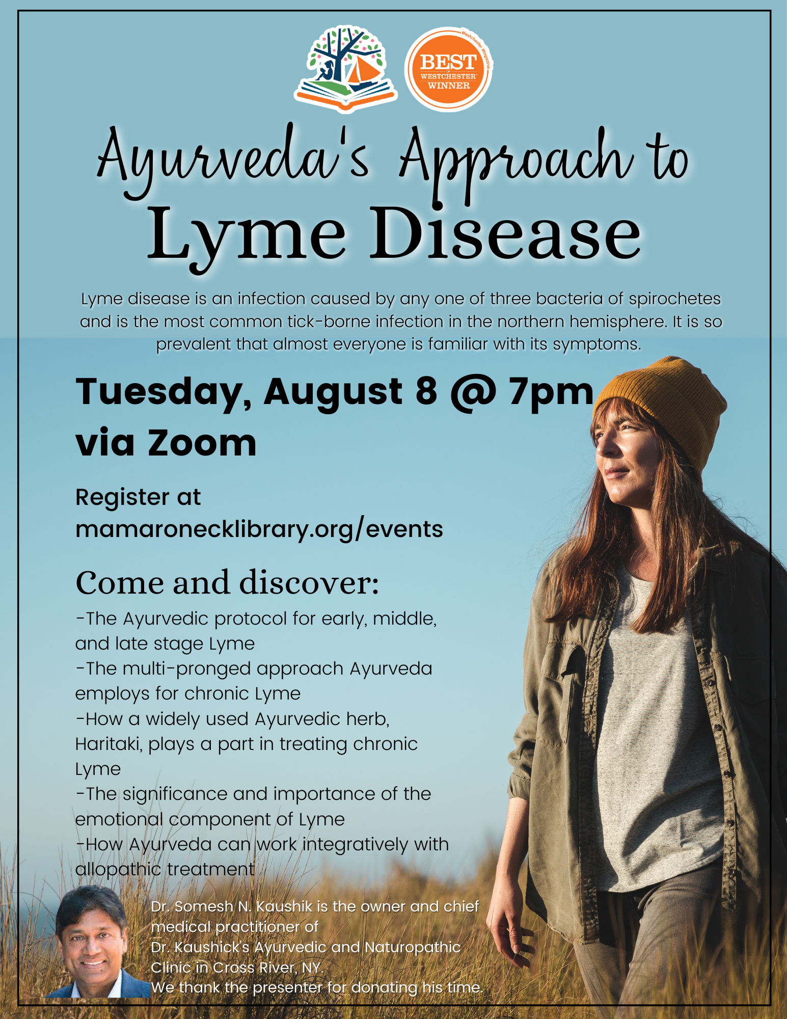 via Zoom - 8/8 @ 7pm - Ayurveda's approach to Lyme Disease